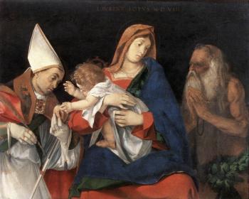 洛倫佐 洛圖 Madonna and Child with St Flavian and St Onophrius